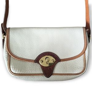 Dooney & Bourke Cream and Tan Leather Crossbody Bag